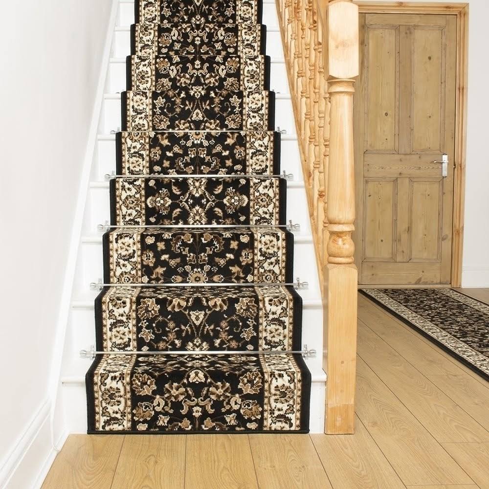 Persian Black Stair Carpet Runner K9570