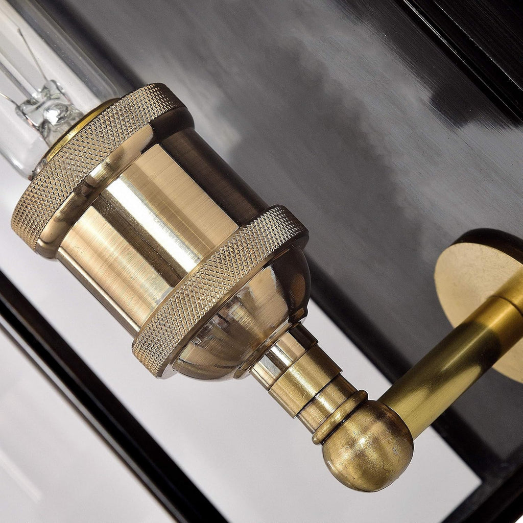 Brass Outdoor Wall Sconce with Clear Tempered Glass H34721