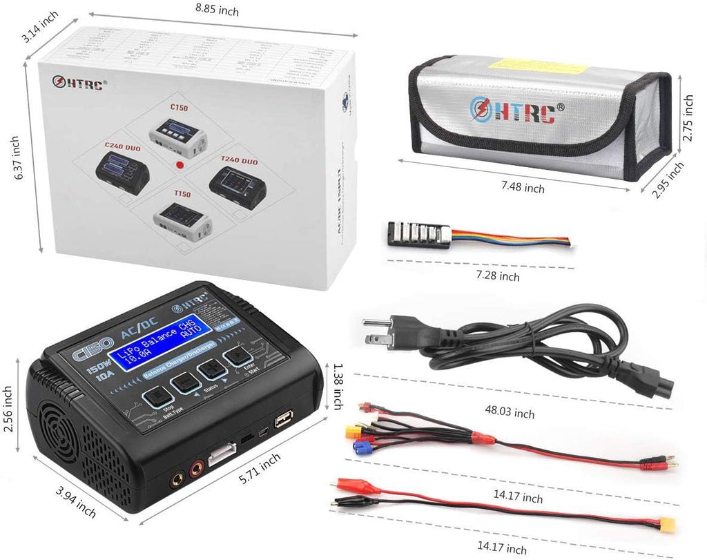 150W 10A 1-6S AC/DC LiPo Battery Balance Charger L544593