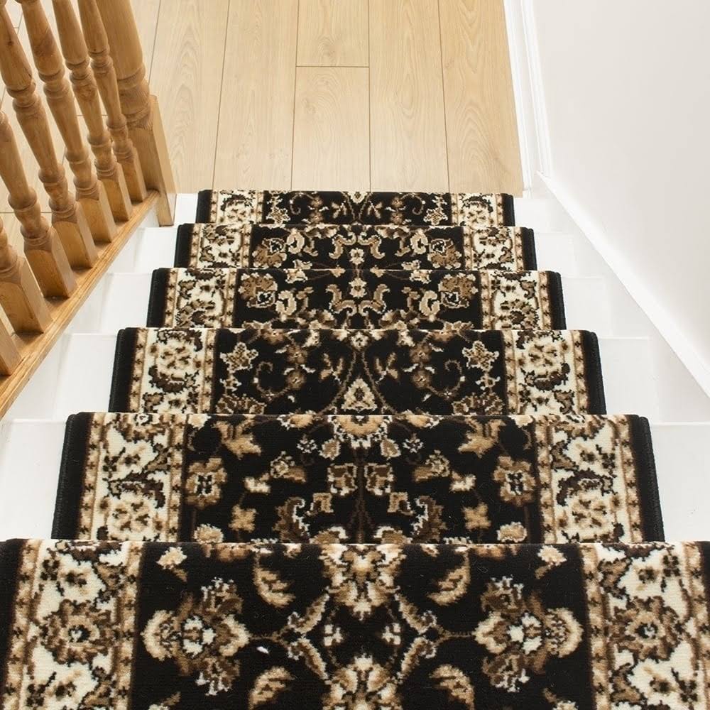 Persian Black Stair Carpet Runner K9570
