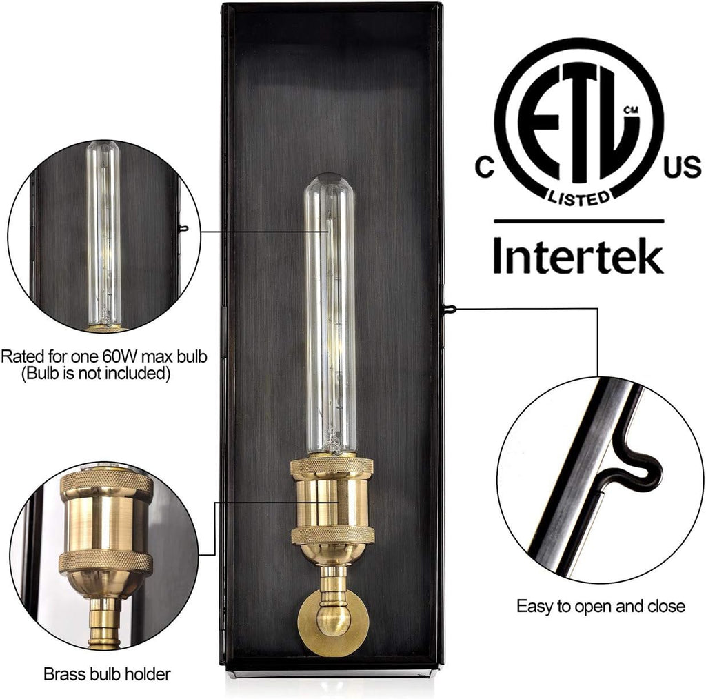 Brass Outdoor Wall Sconce with Clear Tempered Glass H34721