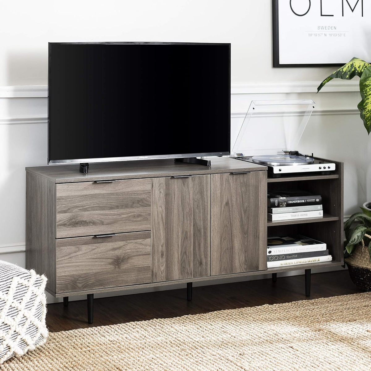 30 Inch Dark Walnut Storage Cabinet S18076