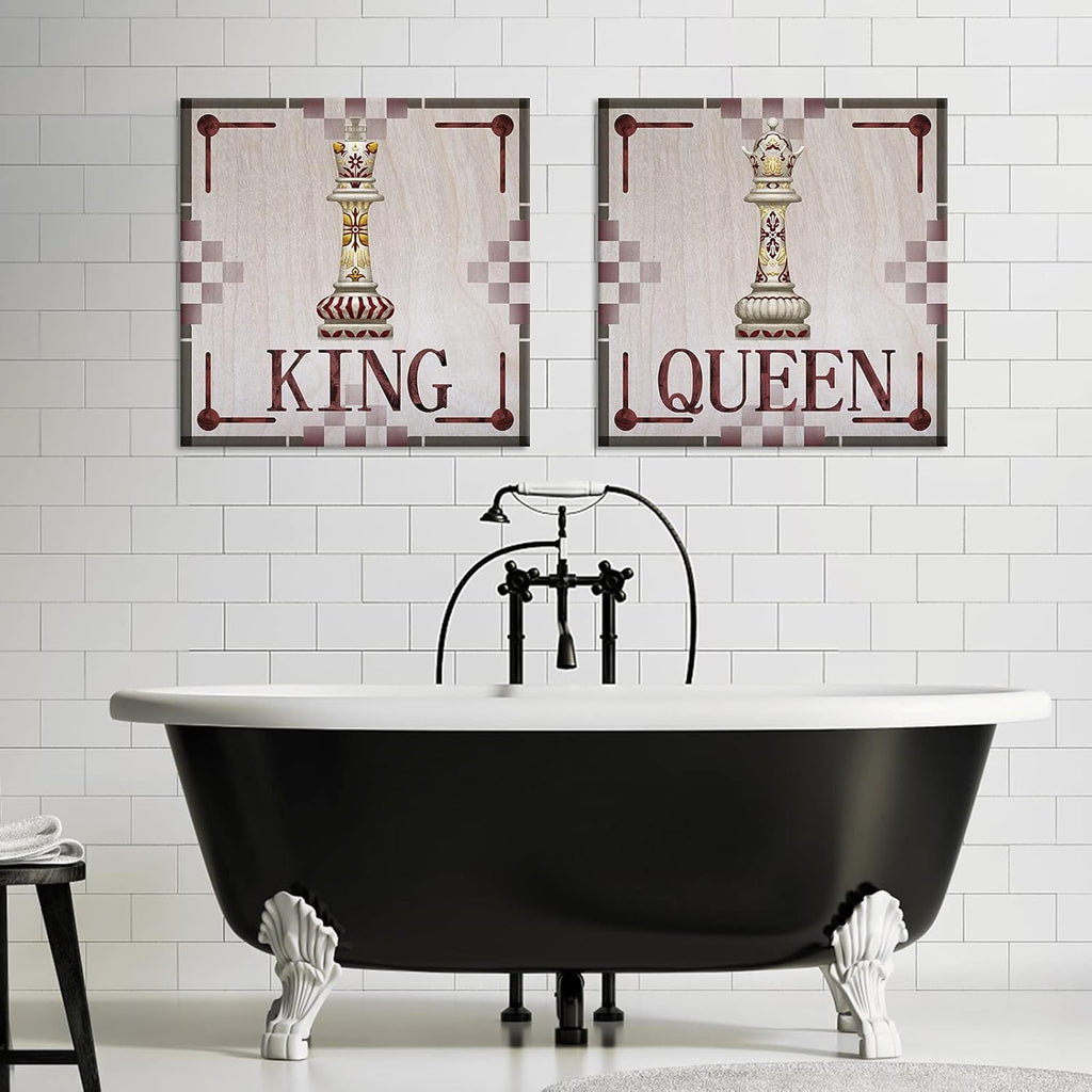 King and Queen of Chess Canvas Wall Art 24x24 Inch V345275