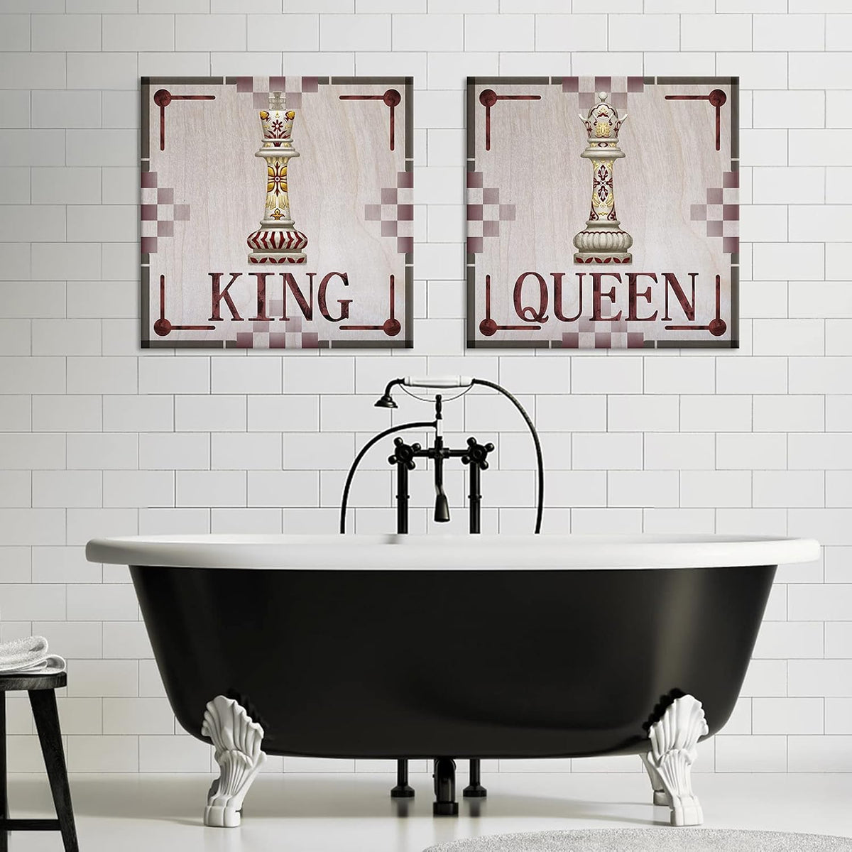 King and Queen of Chess Canvas Wall Art 24x24 Inch V345275