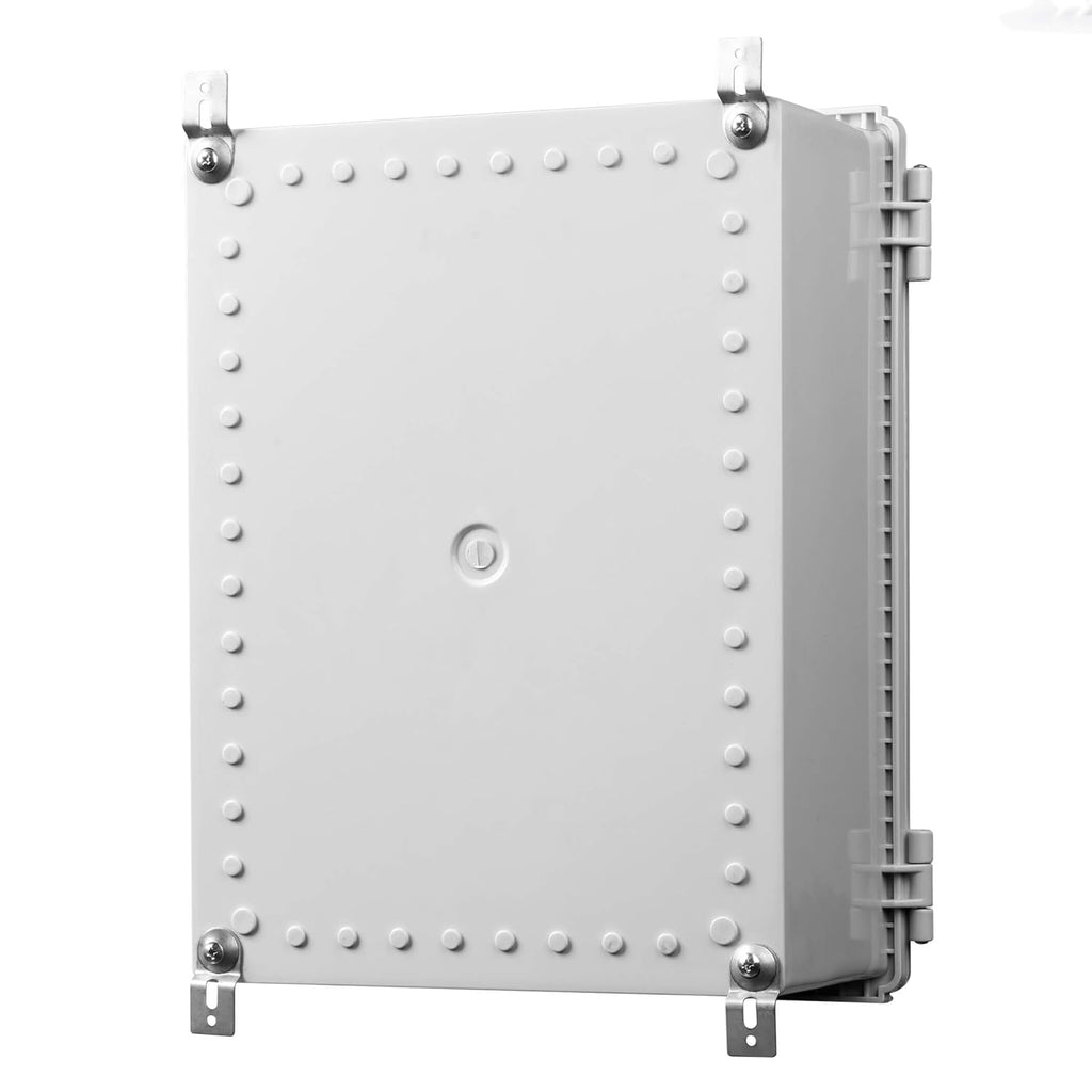 IP67 Waterproof Hinged Cover Plastic Junction Box with Mounting Plate 400×300×180mm W370