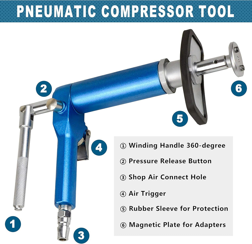 23 Pc Pneumatic Brake Caliper Wind Back Tool Kit with Adapters R537519
