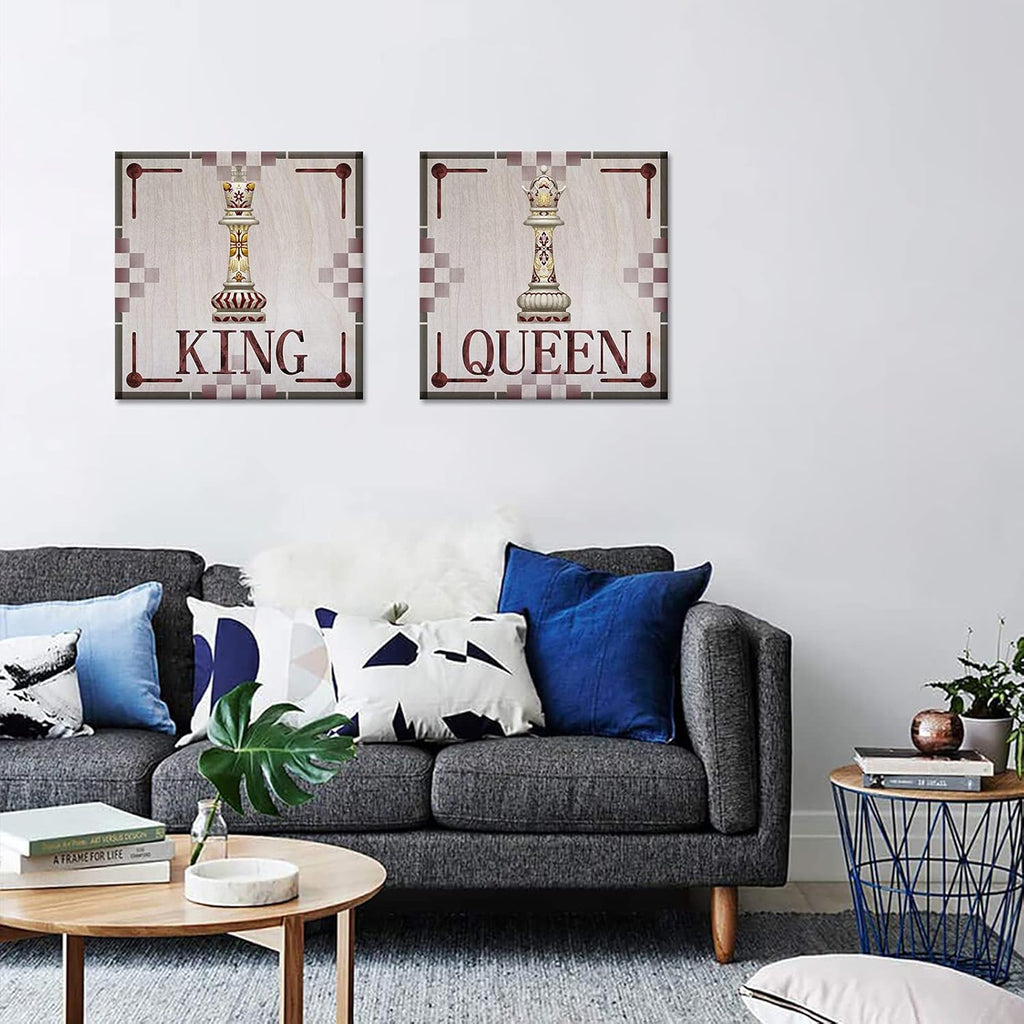 King and Queen of Chess Canvas Wall Art 24x24 Inch V345275
