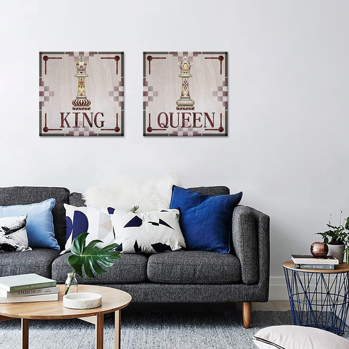 King and Queen of Chess Canvas Wall Art 24x24 Inch V345275