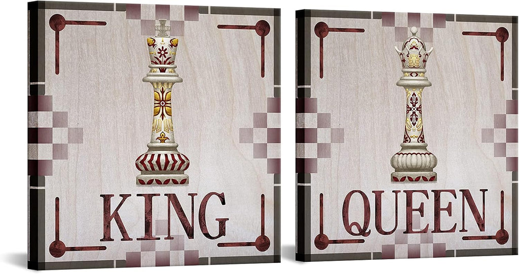 King and Queen of Chess Canvas Wall Art 24x24 Inch V345275
