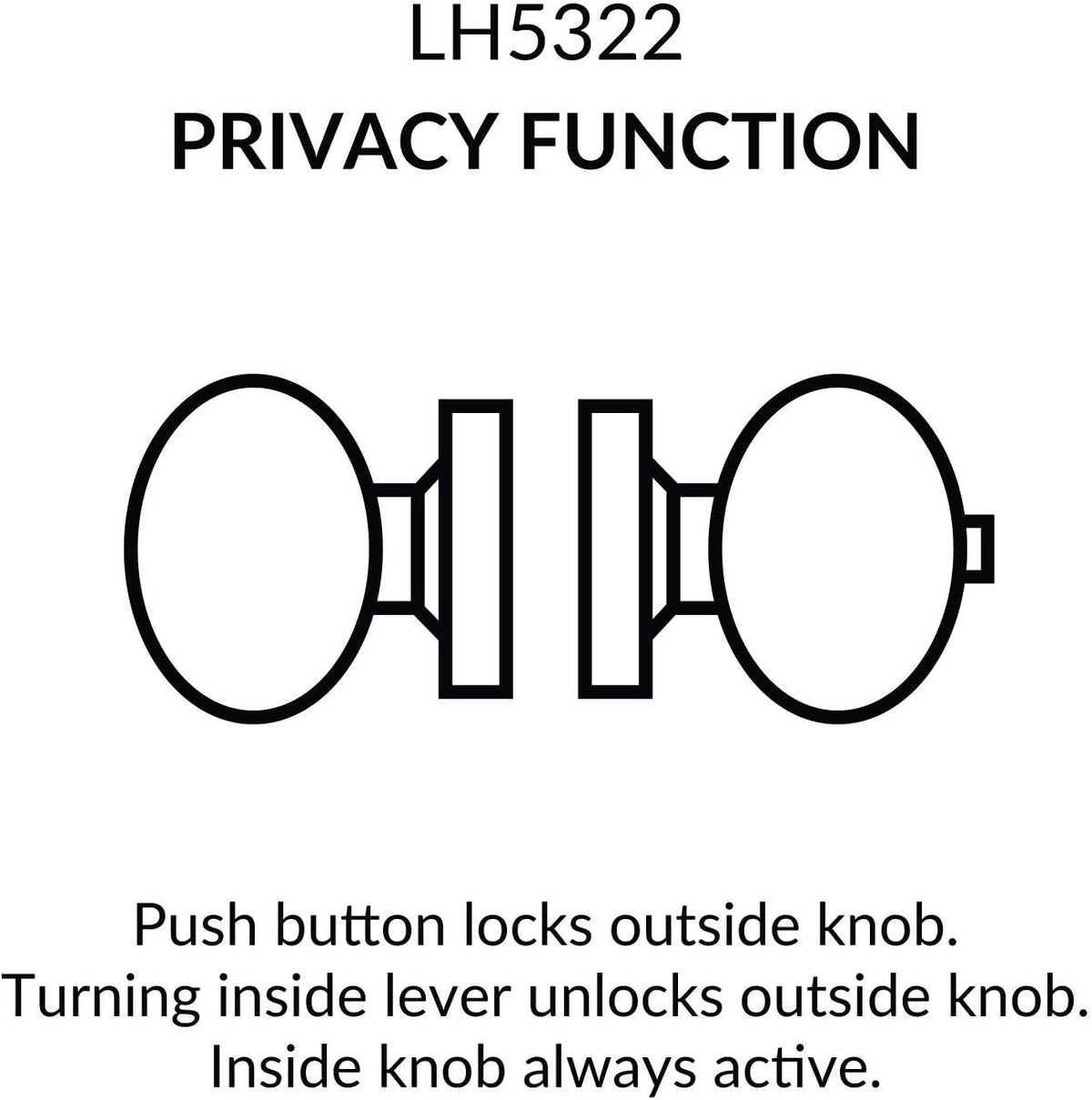 Cylindrical Door Knob Lock Passage Function Polished Brass I75147