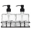 Glass Soap Dispenser Set with Pump and Metal Stand L13669