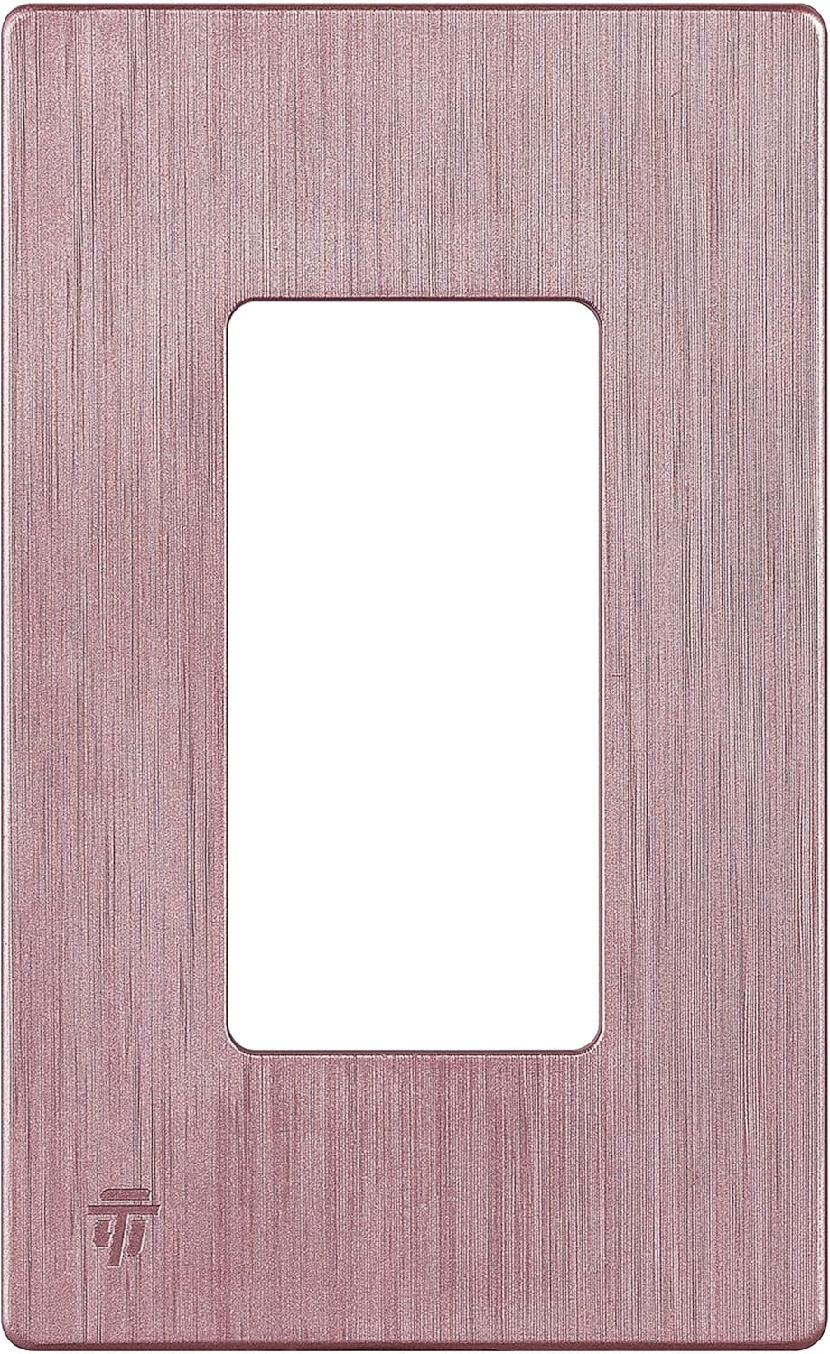 Screwless Decorator Wall Plate Outlet Cover, Gloss Finish, 1-Gang, Unbreakable Polycarbonate Thermoplastic, Gold W443