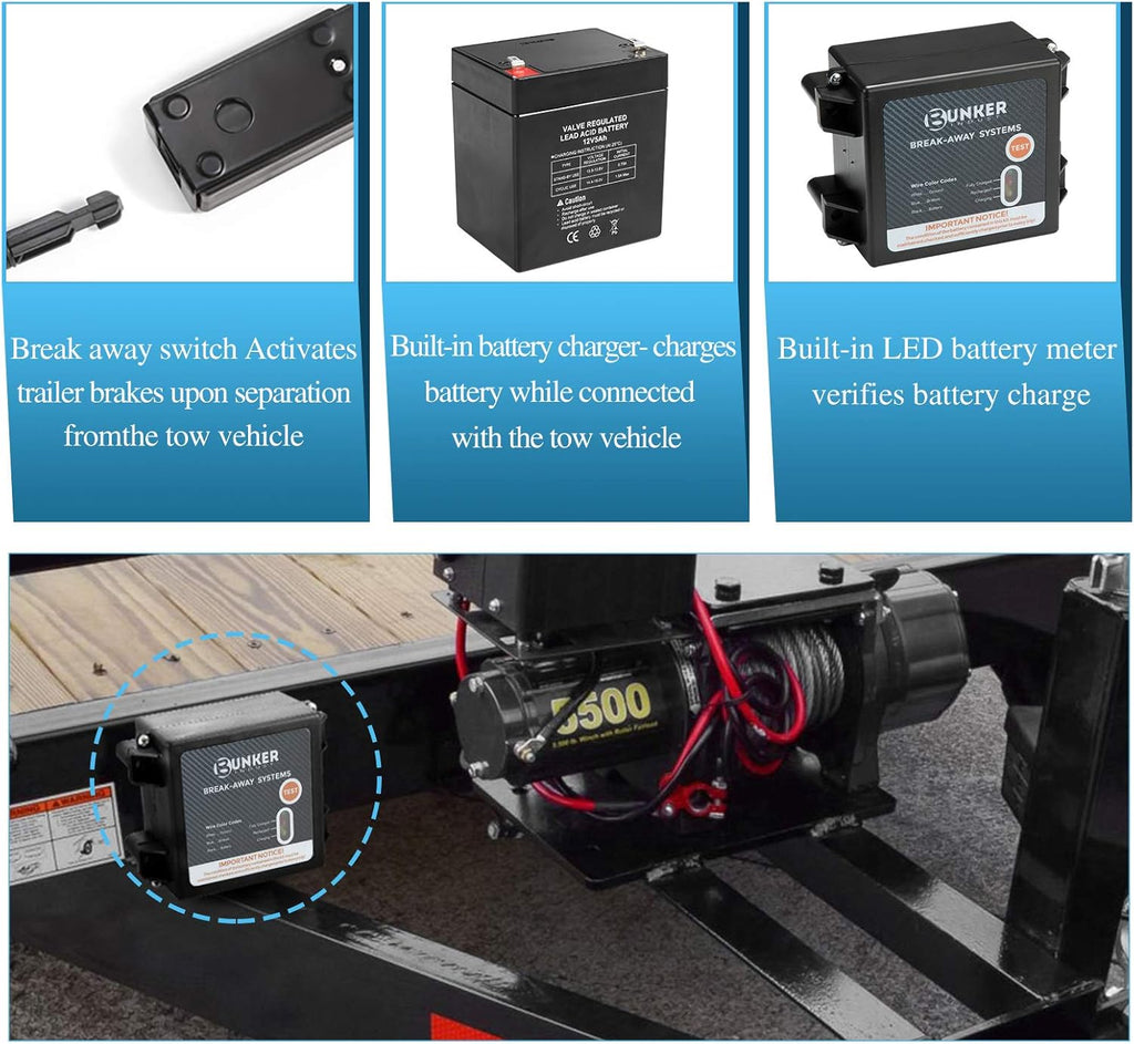 Trailer Brakes Breakaway Kit with 12V 5AH Battery S5607