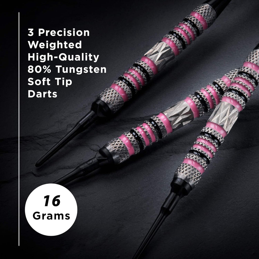 80% Tungsten Soft Tip Darts with Storage Case, 16 Grams X5381