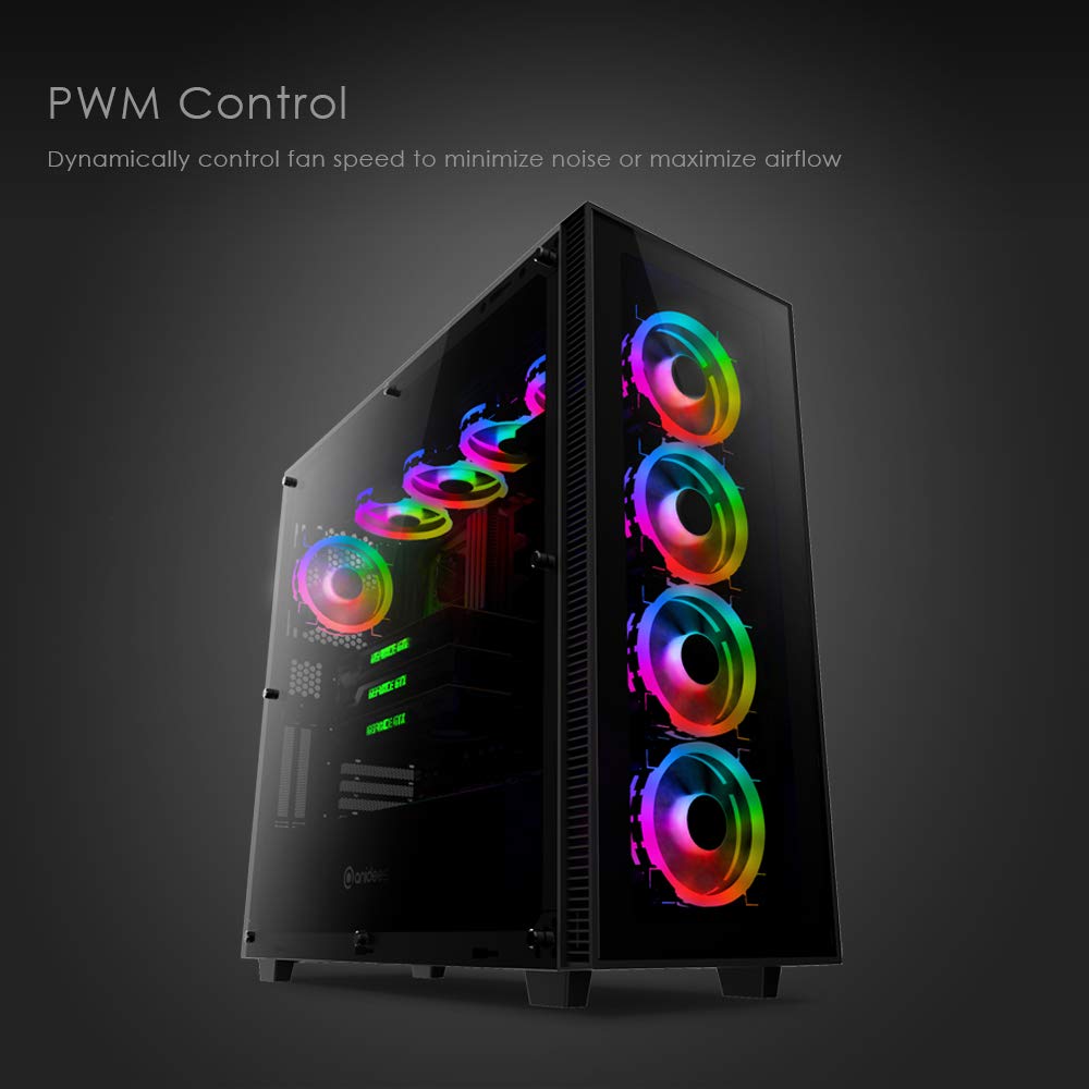 140mm 3pcs RGB PWM Dual Light Loop Fan V3189