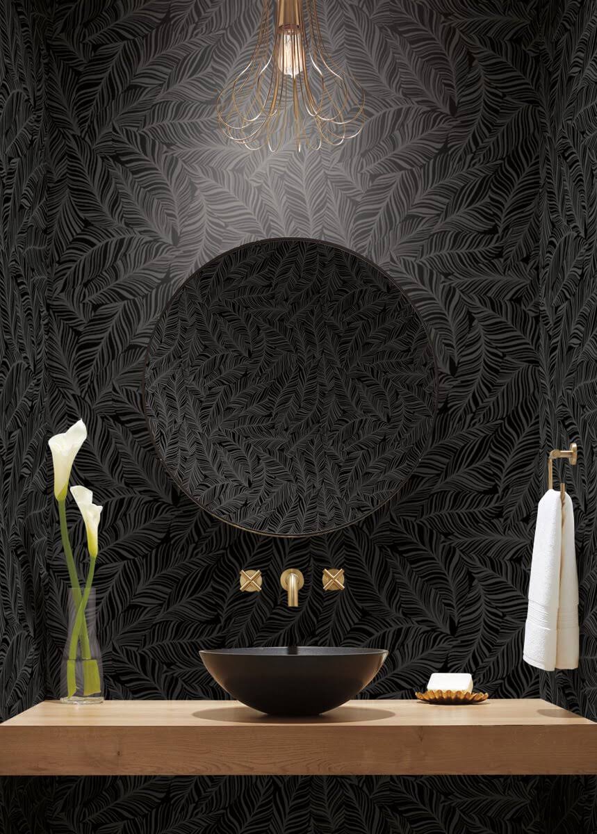 Black Rainforest Canopy Wallpaper P356