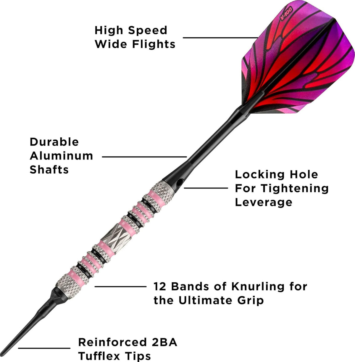 80% Tungsten Soft Tip Darts with Storage Case, 16 Grams X5381