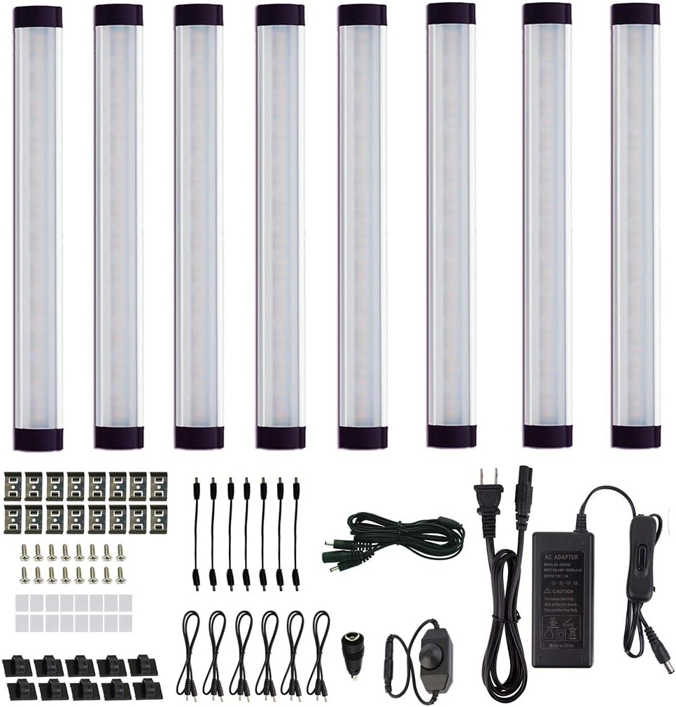 LED Under Cabinet Lighting Kit, 24W 8 Bars 6000K J435