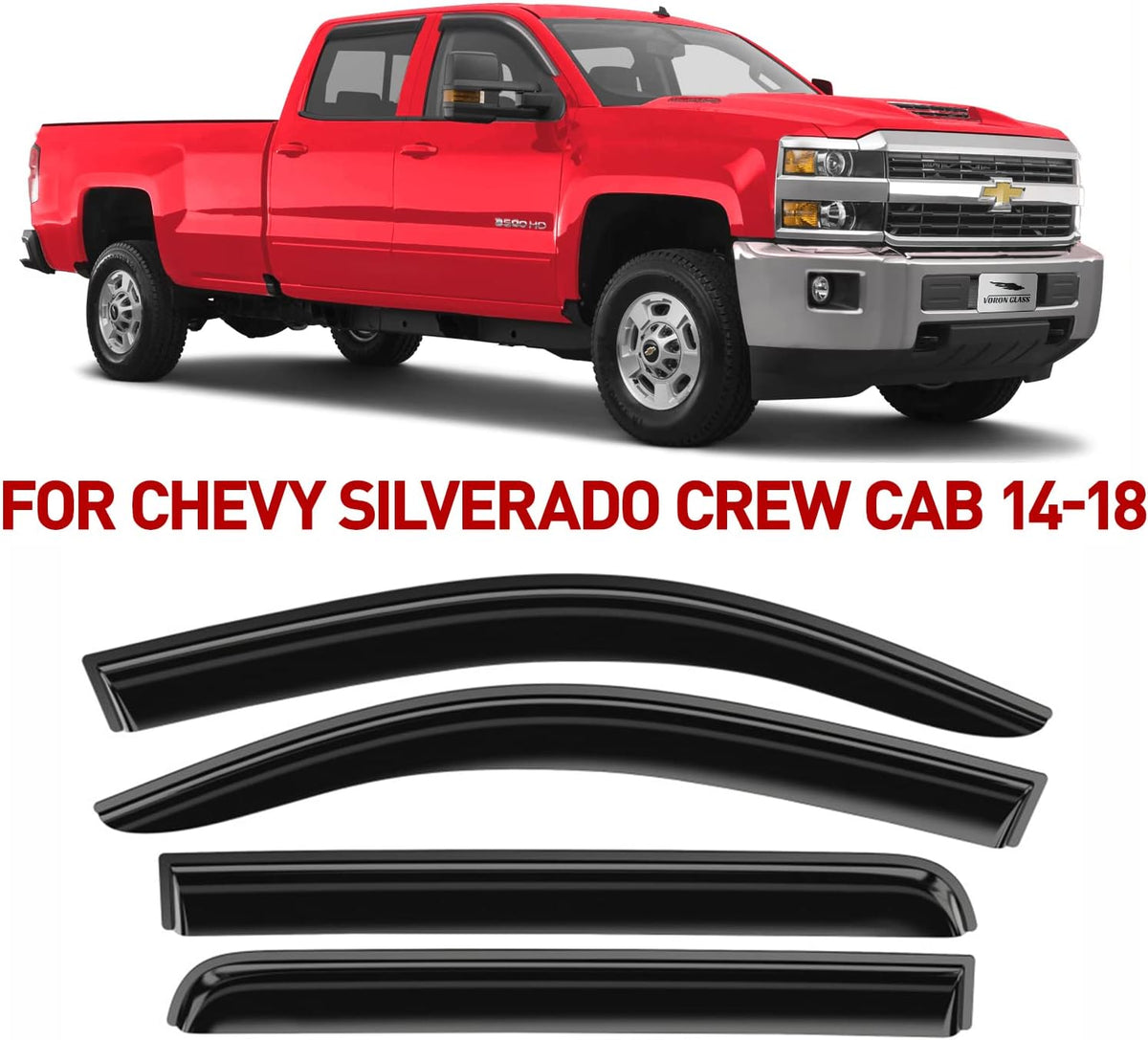 Tape-on Window Deflectors for Trucks 4 Pieces V2948