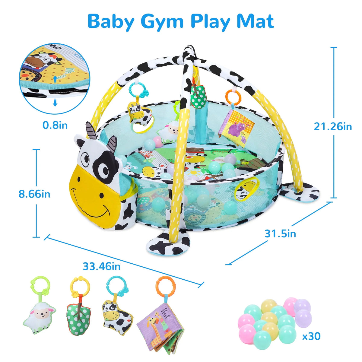 Baby Play Mat with 4 Hanging Toys 30 Balls V476638