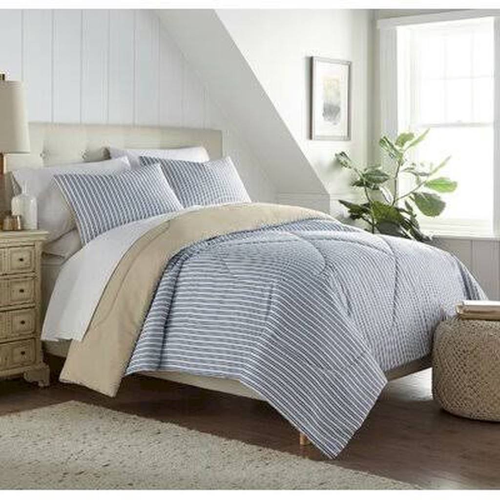 Striped 2 Piece Comforter Set Twin Black E8747