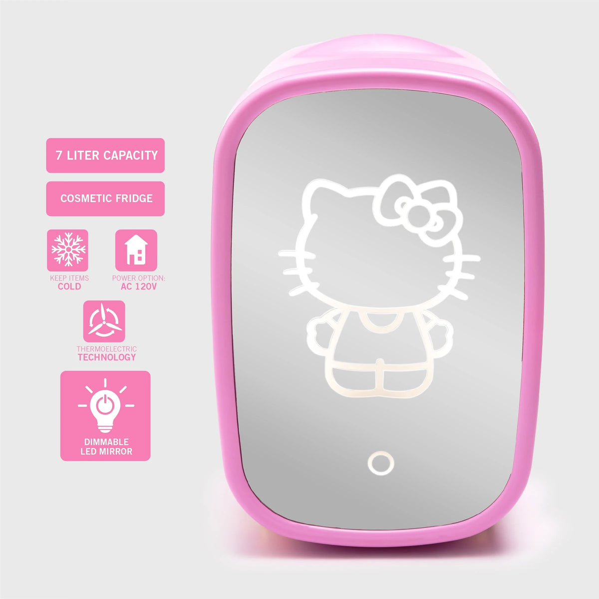Pink Mini Fridge 7L with Light Up Mirror R806