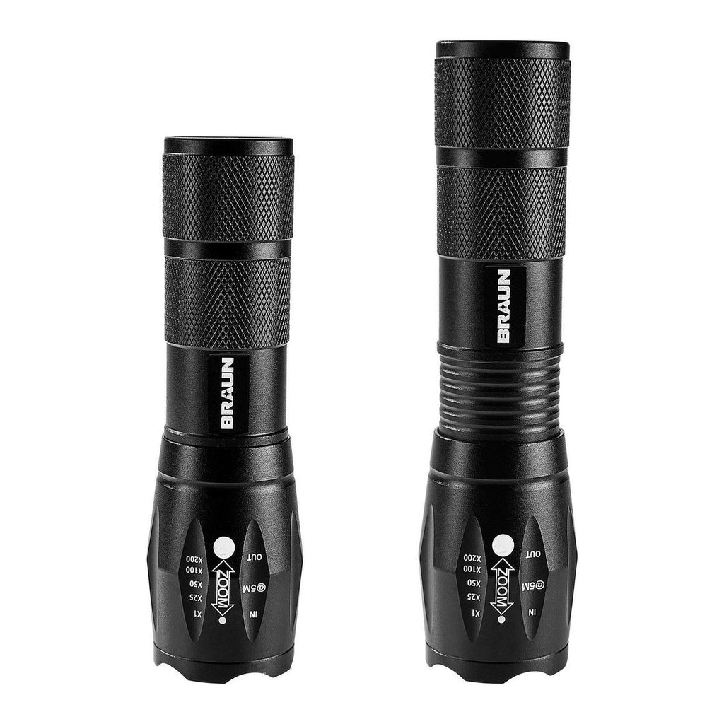 Black Tactical LED Flashlight E89785