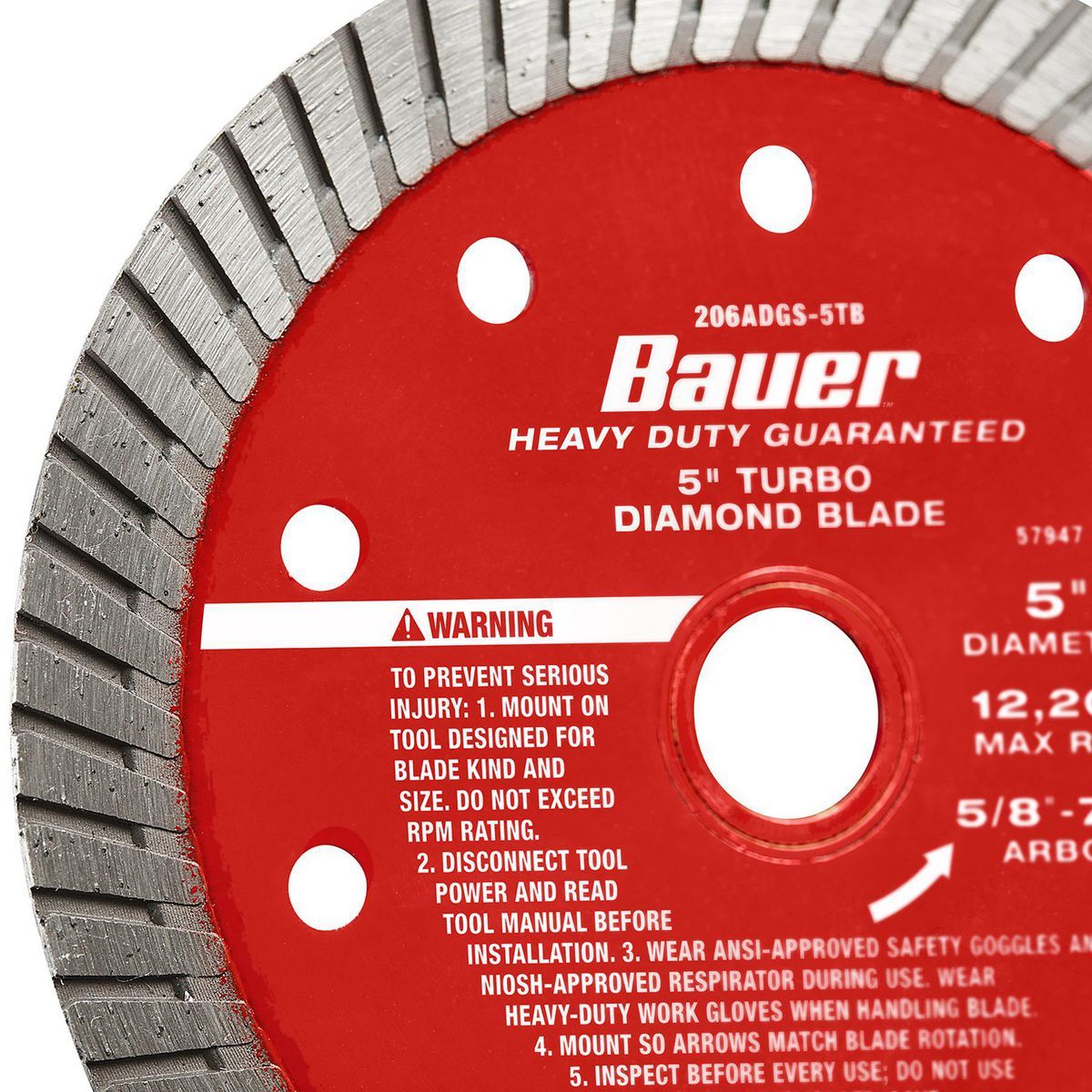 5 in. Turbo Rim Wet or Dry Cut Diamond Saw Blade S81737
