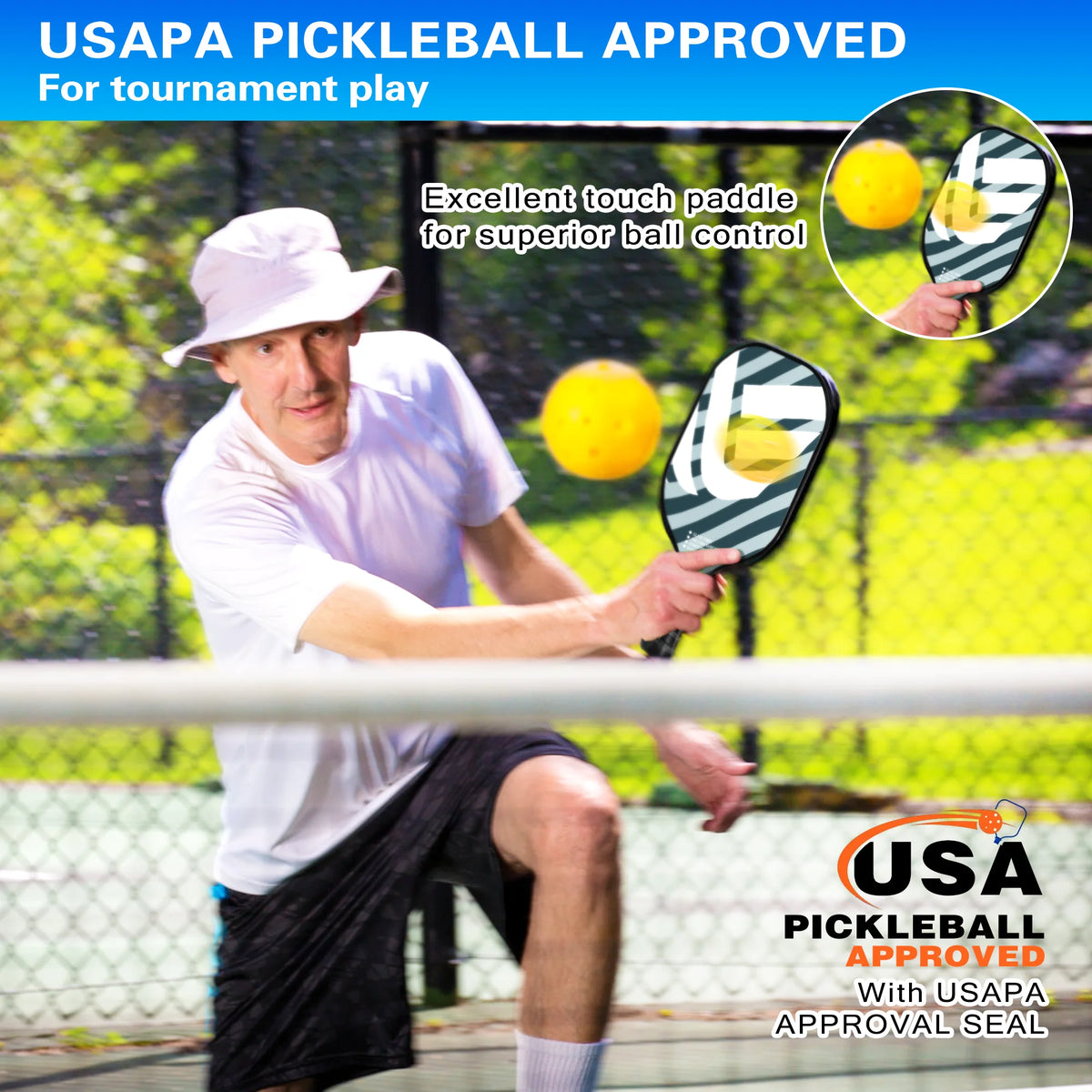Pickleball Paddles Set Graphite Fiberglass Lightweight Honeycomb Core I16307