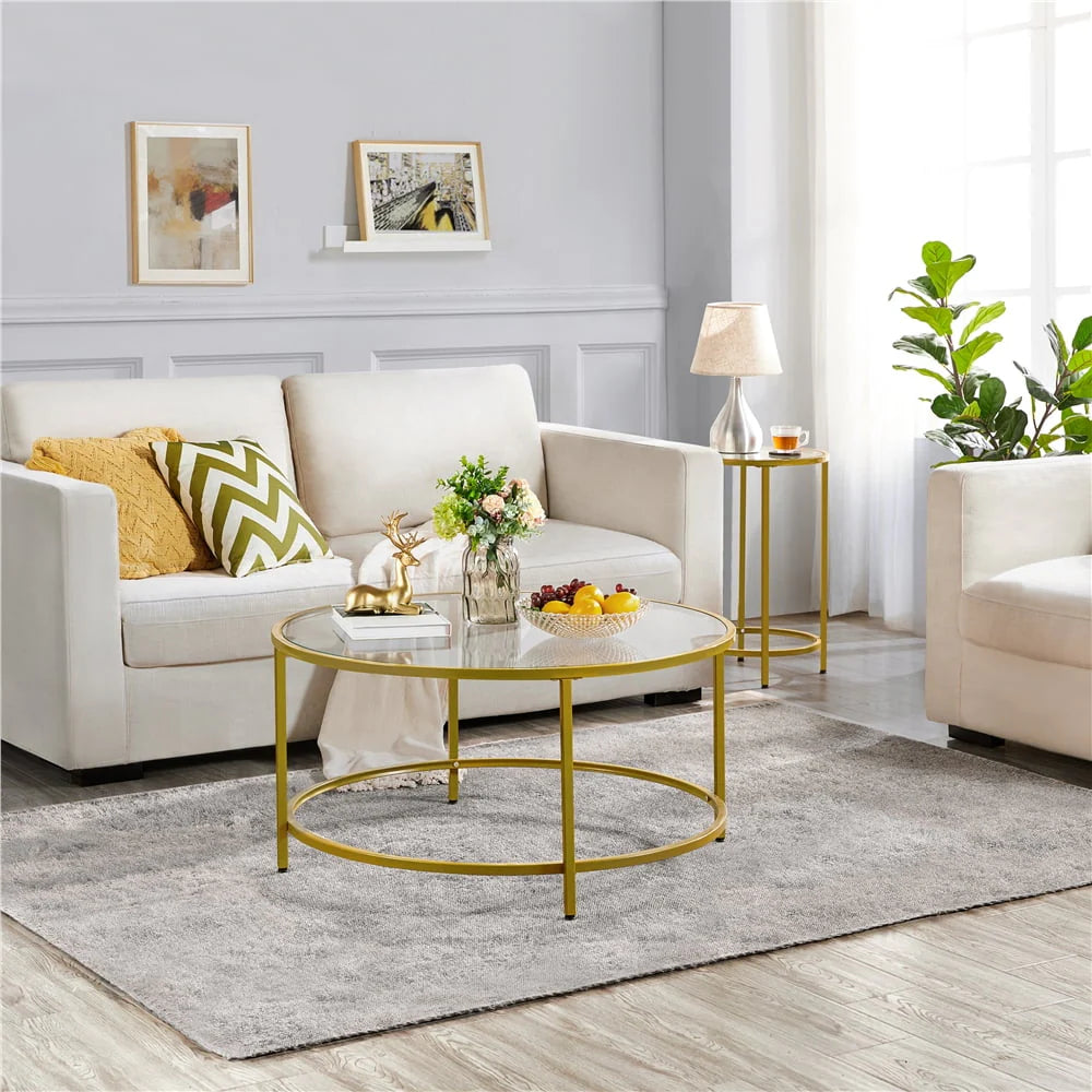 Round Glass-Top Coffee Table E82880