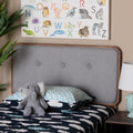 Light Grey Walnut Twin Upholstered Headboard A80161