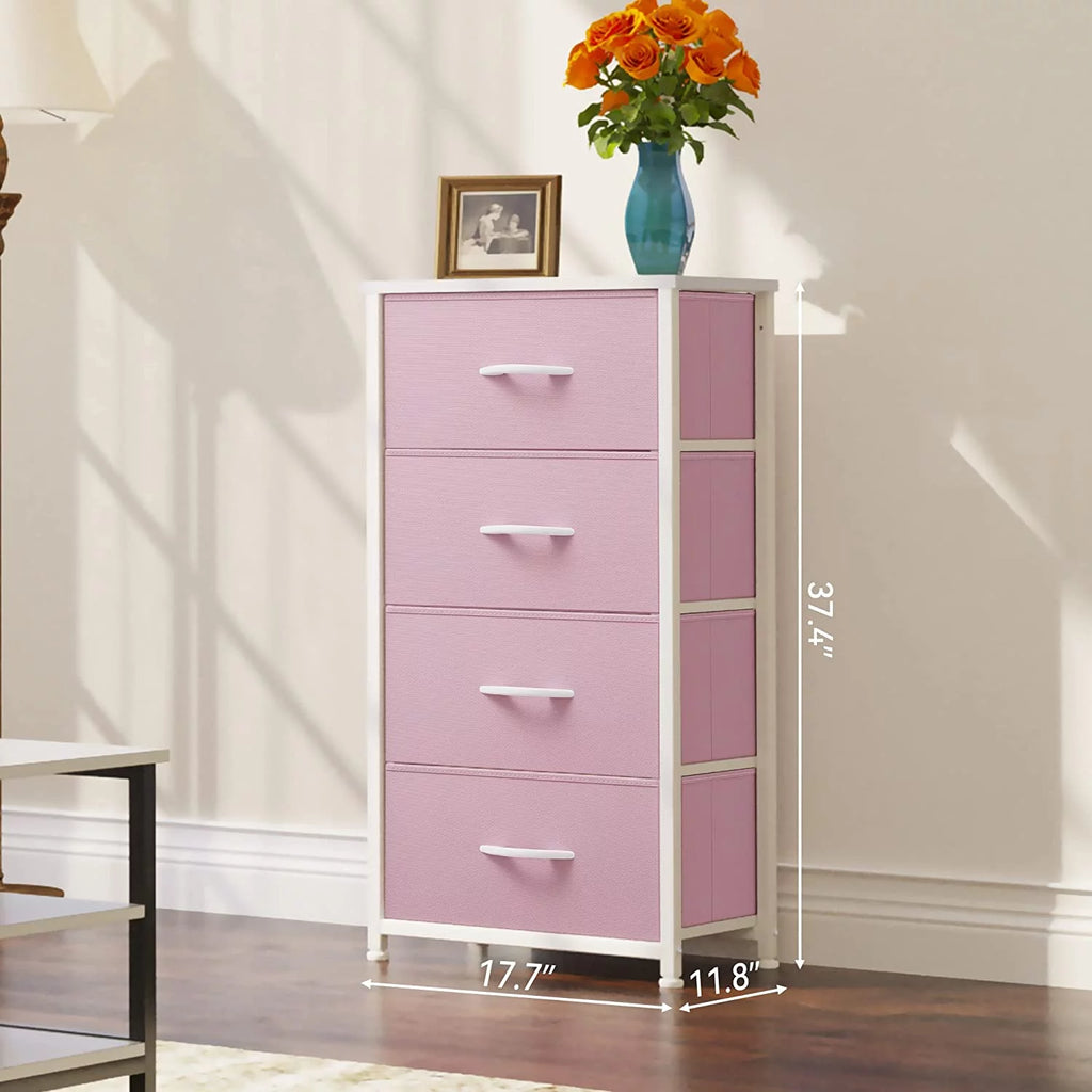 Pink 4 Drawer Fabric Dresser Z75006