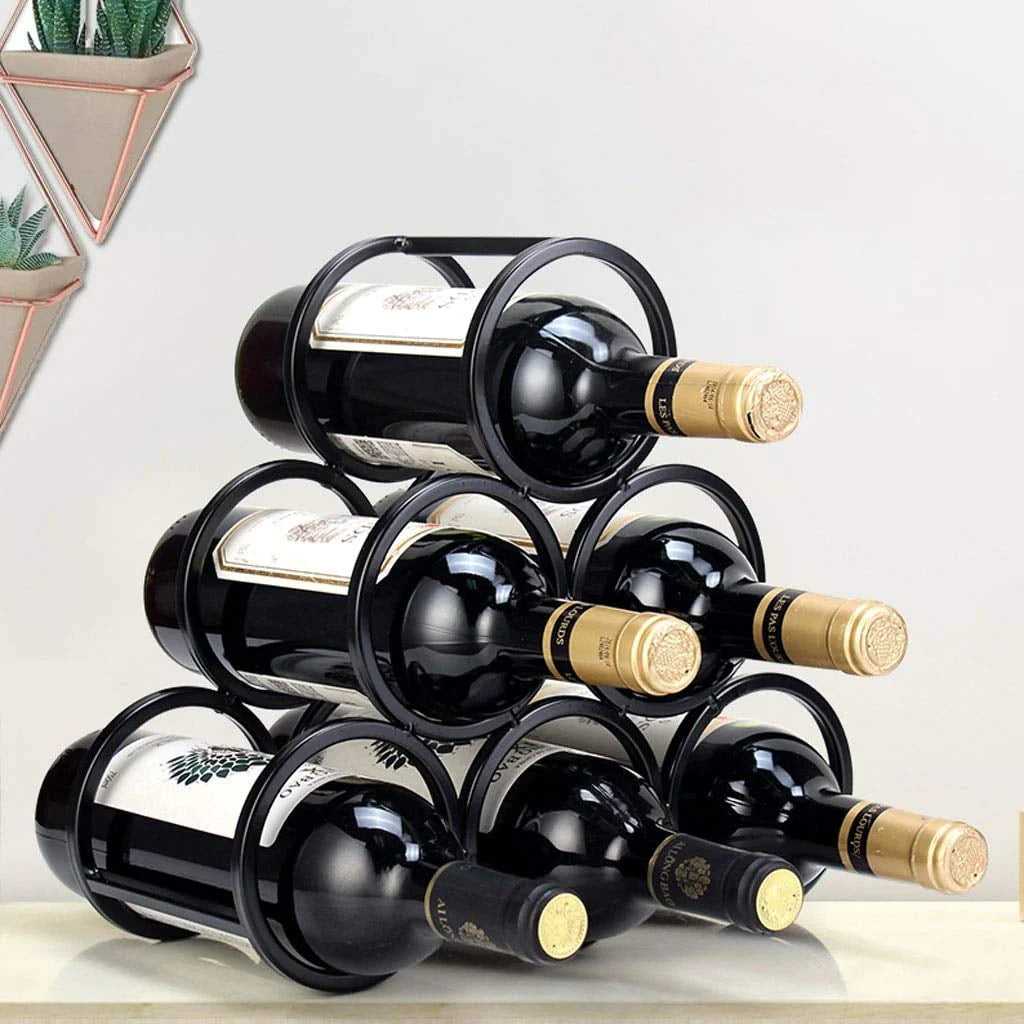Black Metal Free Standing Wine Rack E54228