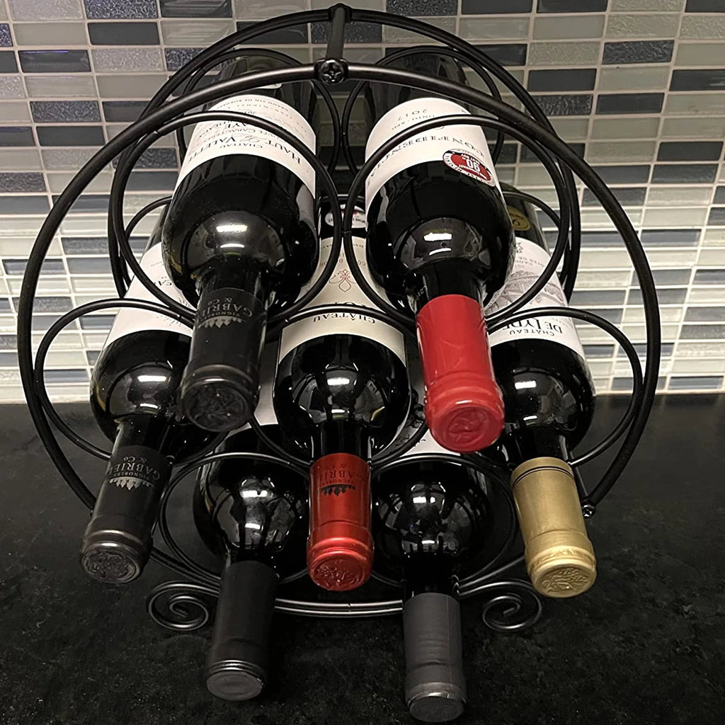 Black Metal Free Standing Wine Rack E54228