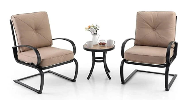 Black Round Metal Outdoor Side Table F8406