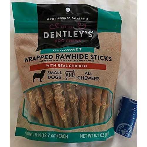 5 Wrapped Rawhide Sticks Dog Treats Chicken V944