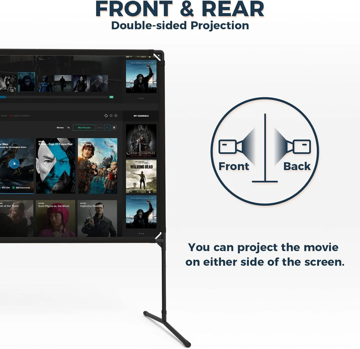 100 inch 16:9 Portable Projector Screen with Stand E302320