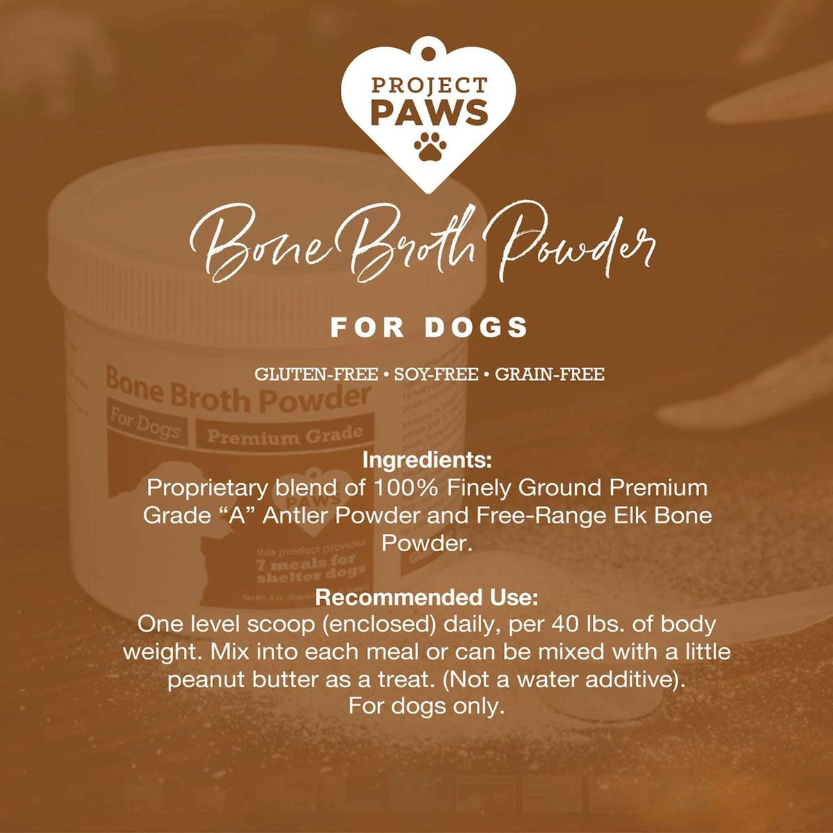 Bone Broth for Dogs with Elk Antler and Bone Collagen T317998