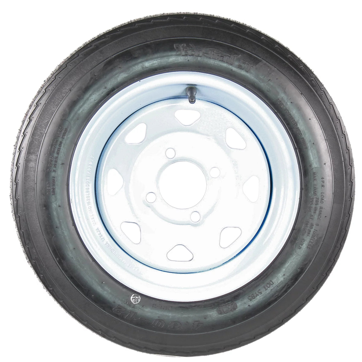 12" Trailer Tires On Rims 4 Lug White Spoke L635