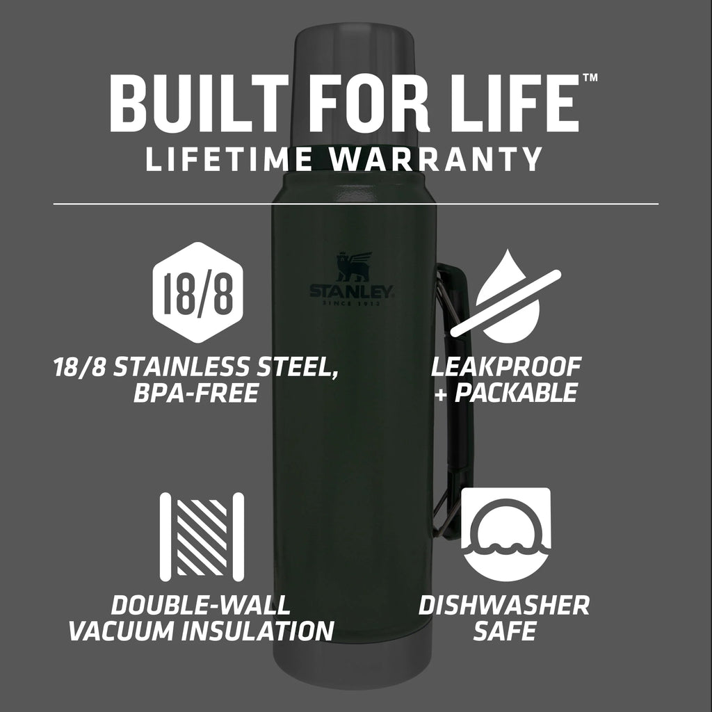 Stainless Steel Vacuum Insulated Thermos Bottle 1.1 qt S74101