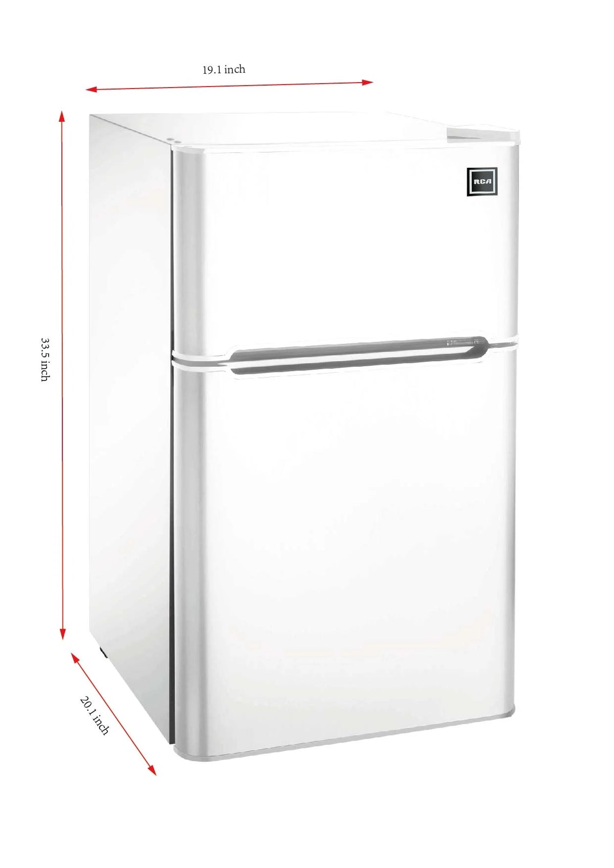 3.2 Cu Ft Two Door Mini Fridge with Freezer, White U993