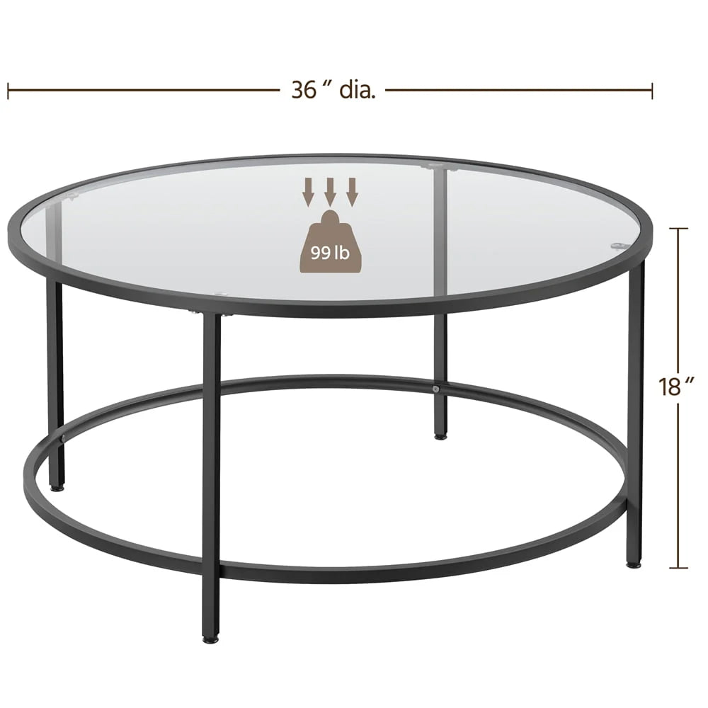 Round Glass-Top Coffee Table E82880