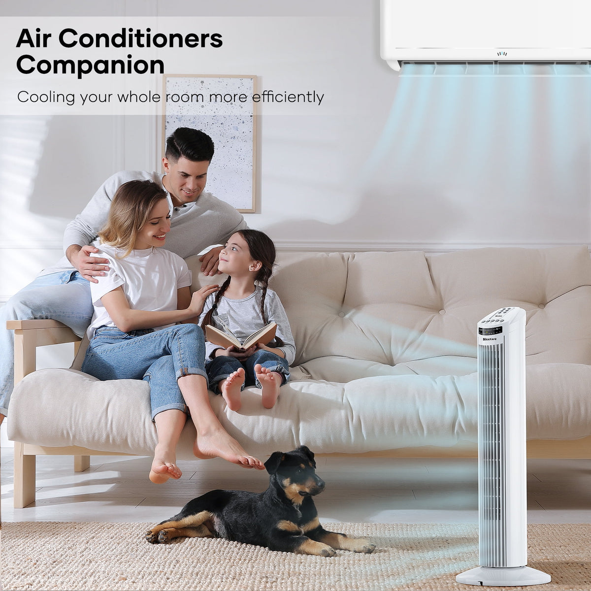 30 Tower Fan Oscillating Fan 60dB Quiet Cooling Fan with Remote Control 3 Speeds 3 Wind Modes Timer White C89783