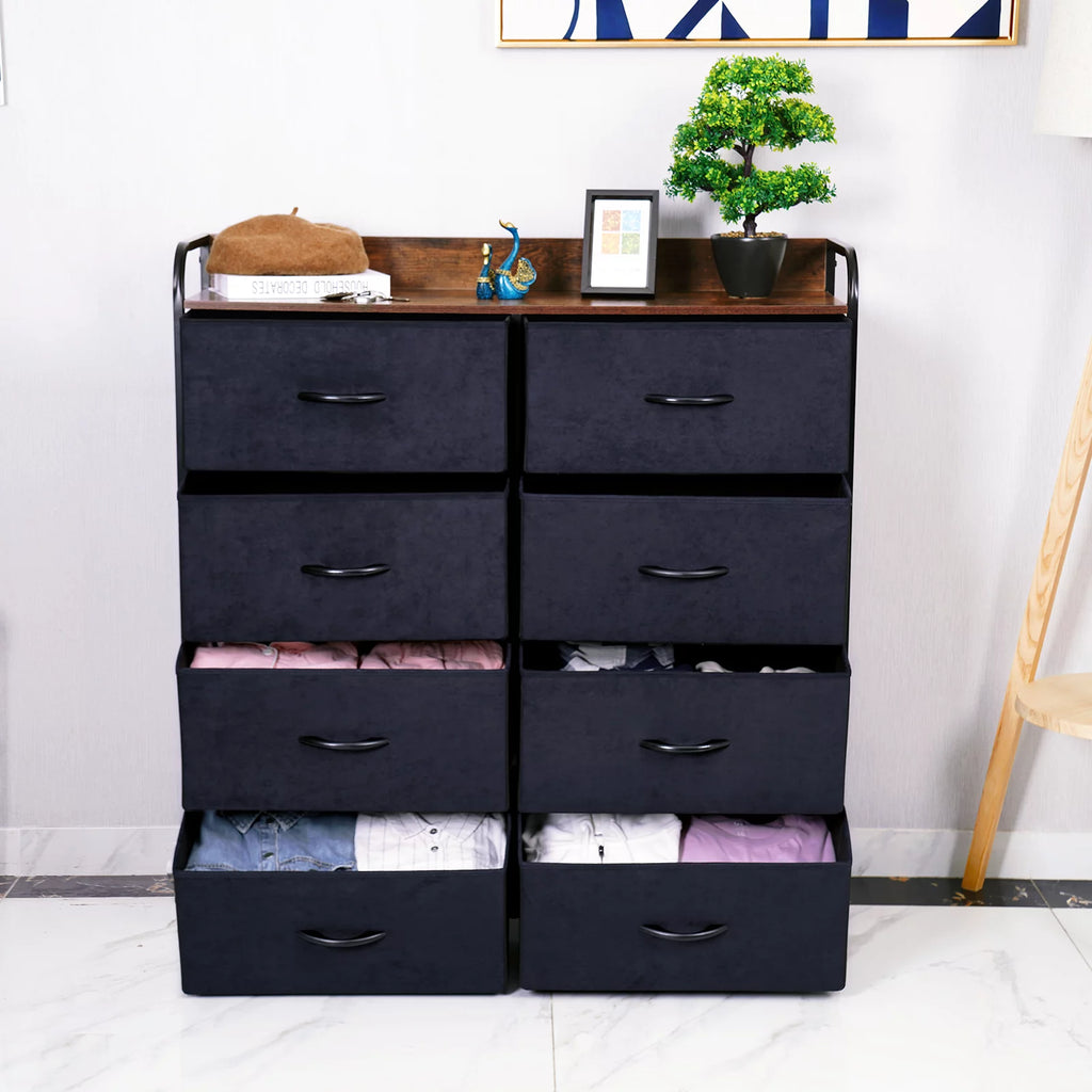 8 Drawer Dresser with Rustic Finish B588