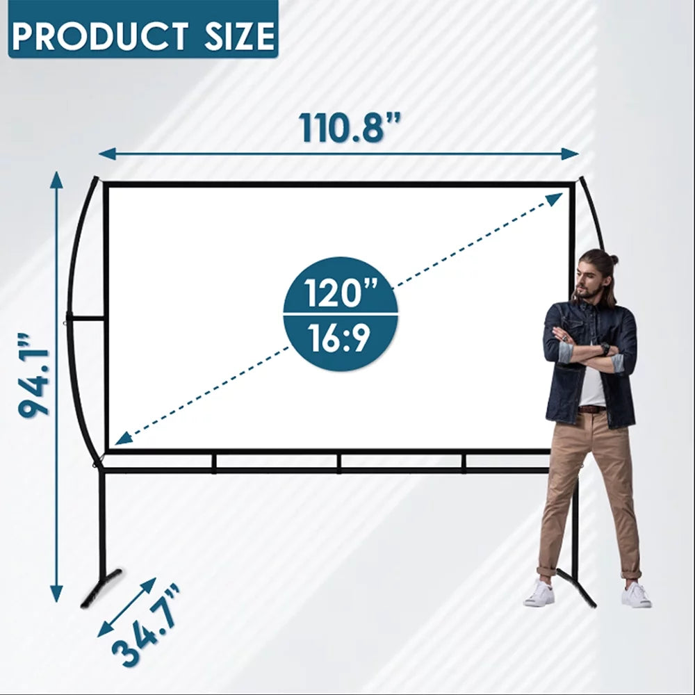 100 inch 16:9 4K Projector Screen with Stand and Carry Bag K510