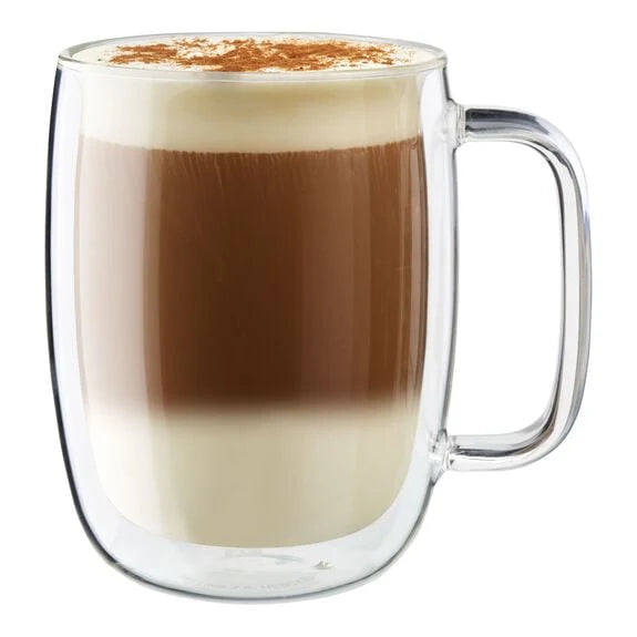 2pc Latte Glass Mug Set X9629