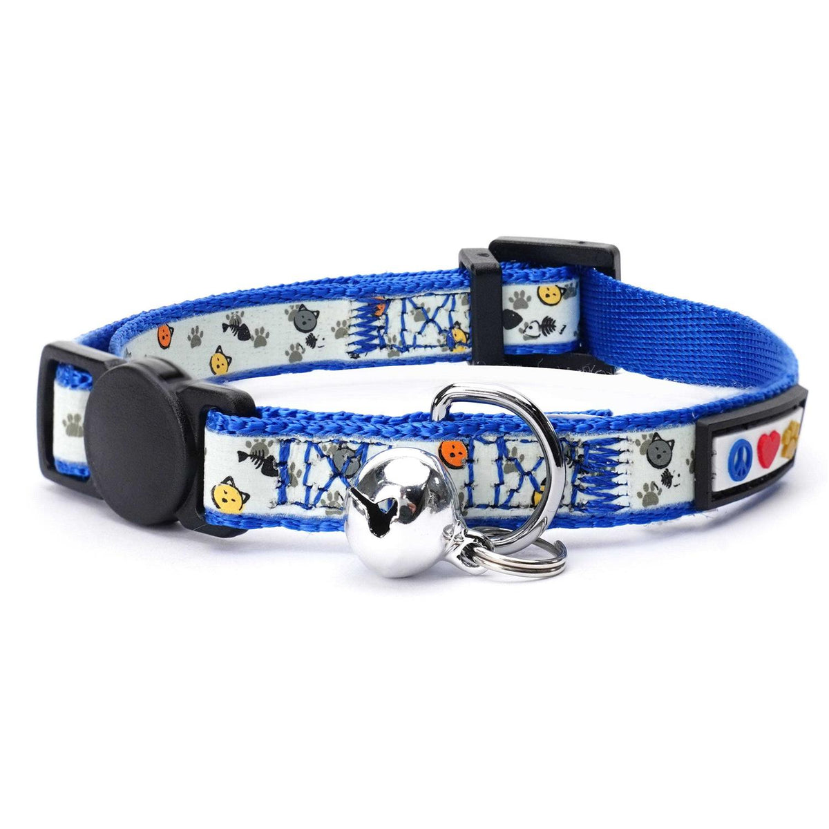 Cat Collar with Safety Buckle and Removable Bell W1059