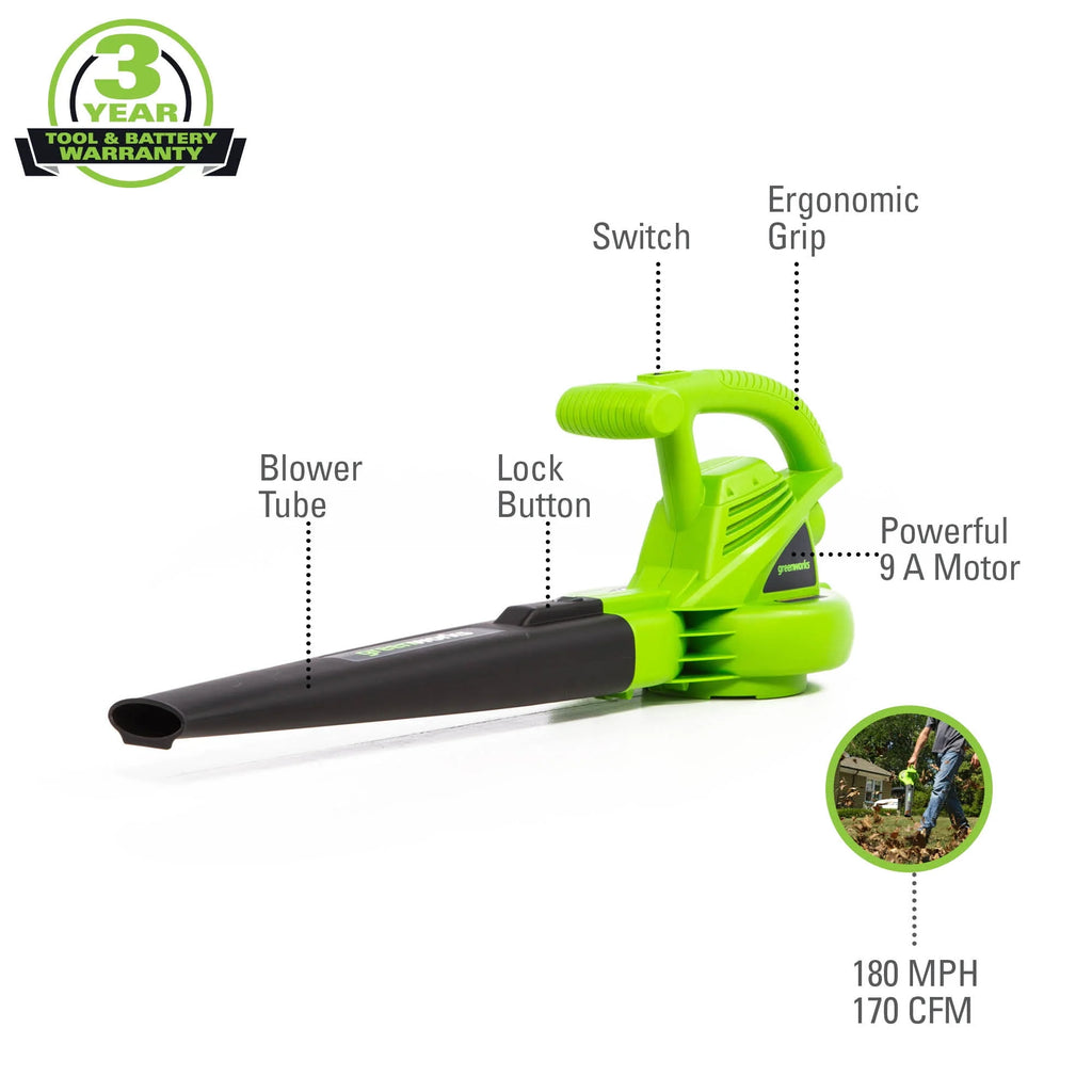 9 Amp Corded Electric Leaf Blower G881