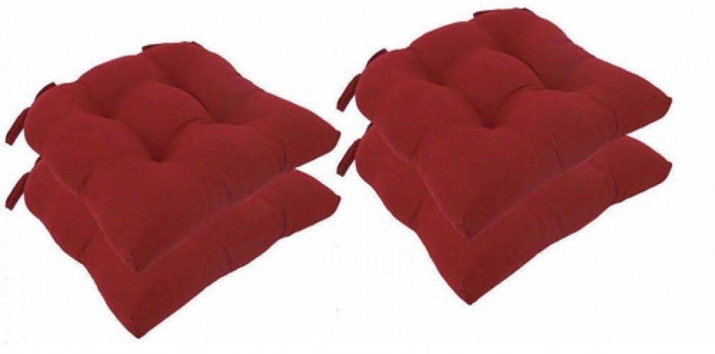 Micro Fiber Chair Pads with Tie Backs, Set of 4 Y50815