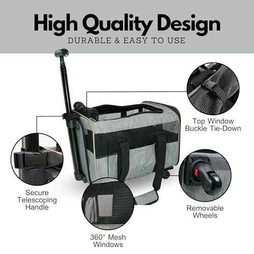 Rolling Pet Carrier with Wheels O1405